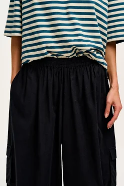 Lucy & Yak Rumi - Balloon Cotton & Linen Trousers in Black New