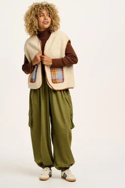 Lucy & Yak Rumi - Cargo Brushed Cotton Trousers in Khaki Online