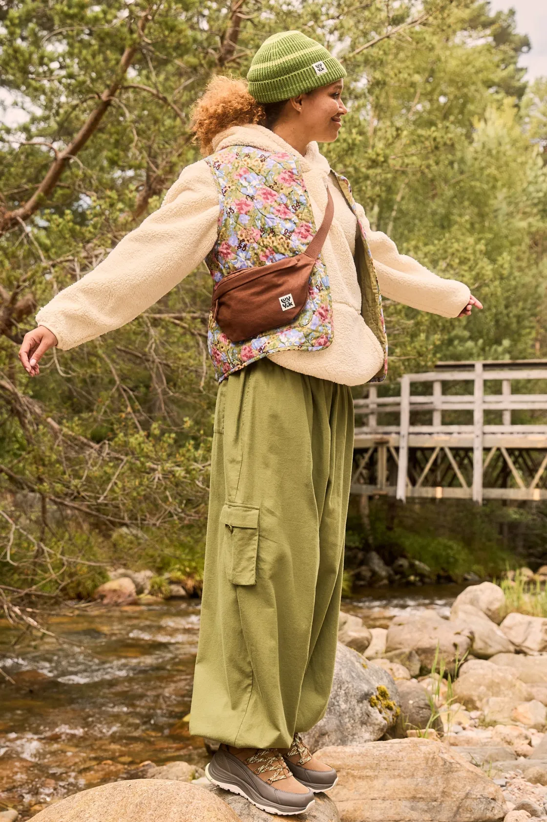 Lucy & Yak Rumi - Cargo Brushed Cotton Trousers in Khaki Online