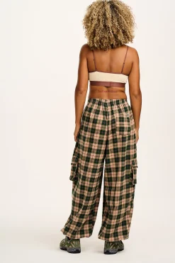 Lucy & Yak Rumi - Cargo Brushed Cotton Trousers in Annie Tartan Print Fashion