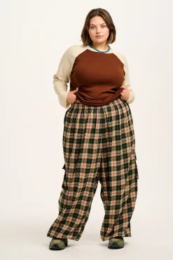 Lucy & Yak Rumi - Cargo Brushed Cotton Trousers in Annie Tartan Print Fashion
