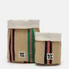 Lucy & Yak Runa - Plant Pot Cover in Natural, Pink, Green Stripe (2 Pack) Sale