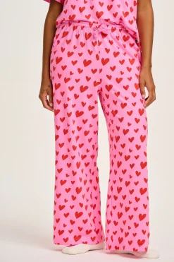 Lucy & Yak Sabrina - Soft Pyjamas in Pink Heart Cupid Print Clearance