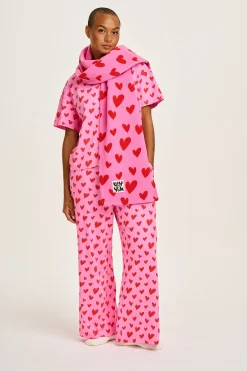 Lucy & Yak Sabrina - Soft Pyjamas in Pink Heart Cupid Print Clearance