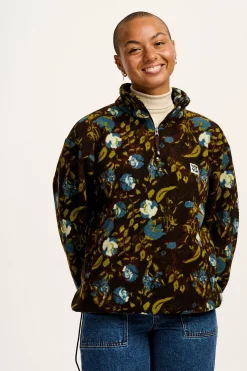 Lucy & Yak Stevie - Polar Fleece in Oak Brown Ingrid Floral Print Clearance