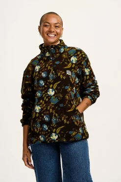 Lucy & Yak Stevie - Polar Fleece in Oak Brown Ingrid Floral Print Clearance