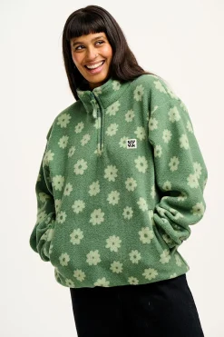 Lucy & Yak Stevie - Soft Polar Fleece in Green Delano Floral Print Online