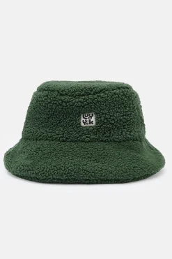 Lucy & Yak Travis - Borg Fleece Bucket Hat in Pine Green Outlet