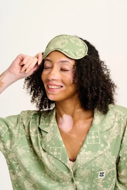 Lucy & Yak Yaima - Eye Mask in Green Eldorado Print Best
