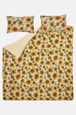 Lucy & Yak Yolanda - Soft Cotton Bed Sheets in Cream Sunflower Print Outlet