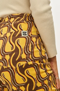 Lucy & Yak Ziggy - Flare Corduroy Trousers in Feline Fine Print Outlet